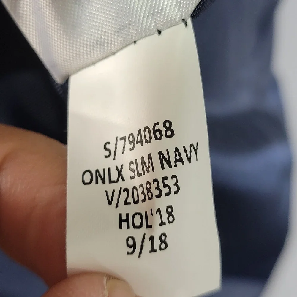Banana Republic Men's Sport Coat Blazer Two Button Navy Birds Eye Poly Blend 42L